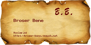 Broser Bene névjegykártya